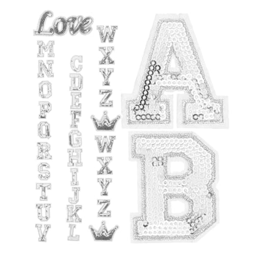 jojofuny 56 Stück Aufnäher Mit Buchstabenstickerei Alphabet Bügelflicken Alphabet-aufnäher Zum Aufbügeln Kleine Flicken Zum Aufbügeln Stickbuchstaben Aufnähen Silver Pailletten jojofuny 56 Stück Aufnäher Mit Buchstabenstickerei Alphabet Bügelflicken Alphabet-aufnäher Zum Aufbügeln Kleine Flicken Zum Aufbügeln Stickbuchstaben Aufnähen Silver Pailletten von jojofuny