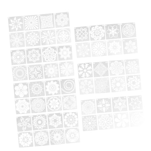 jojofuny 56 Stück Durchbrochene Malvorlage für Schablone Kunst Mandala-Malvorlage DIY Mandalasteine malen Dekoration Weiß von jojofuny