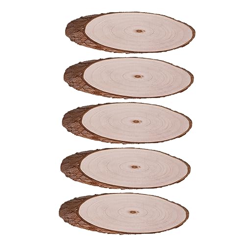 jojofuny 5Stücke DIY Ovale Holzscheiben Unfertige Holzplatten Für Bastelprojekte Für Dekoration Geschenkanhänger Und Partyevents von jojofuny