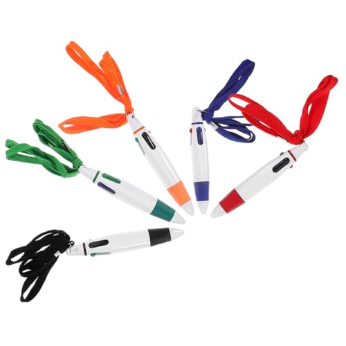 jojofuny 5Stücke Lanyard Kugelschreiber Neuartige Reisestifte Mit Hängendem Design Mehrfarbige Kugelschreiber Für Schule Und Büro von jojofuny