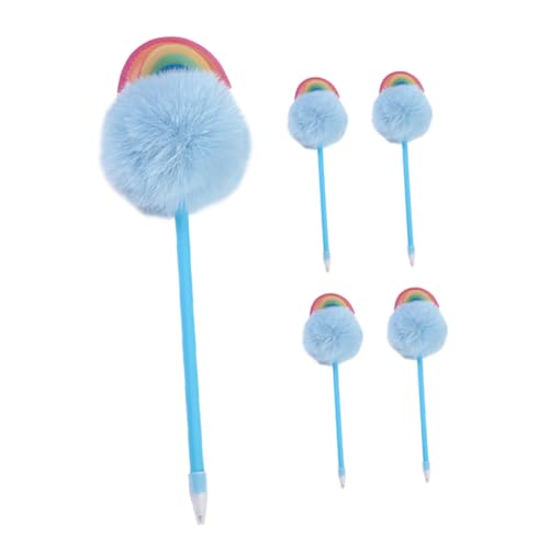 jojofuny 5Stücke Pompon Kugelschreiber Für Schulbedarf Süße Flauschige Stifte Mit Einzigartigem Design Für Lernen Büro Und Kreative Projekte Kawaii Briefpapier von jojofuny