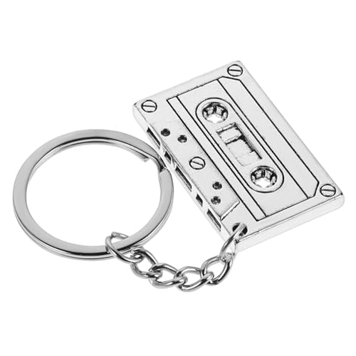 jojofuny 5Stücke Retro Cassette Tape Schlüsselanhänger Teiliges Vintage Schmuck Legierung für Jahre Partys Vielseitig Halskette oder Armband Tragbar von jojofuny