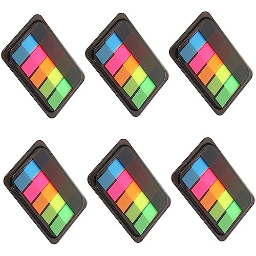 jojofuny 6 Boxen Schreibbare Haftmarker Boxen Bunte Index Tabs für Notizbücher Selbstklebende Lesezeichen Praktische Haftnotizen für Schule Büro und Zuhause von jojofuny