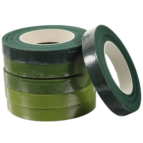 jojofuny 6 Rollen Blumenband Stiele Wickelband Blumenstrauß Wickeln Pflanzenband Anordnung Strauß Band Hochzeit Klebrig Rosen Künstliche Blumen Blumen- Stengel Bastelband Klebeband von jojofuny