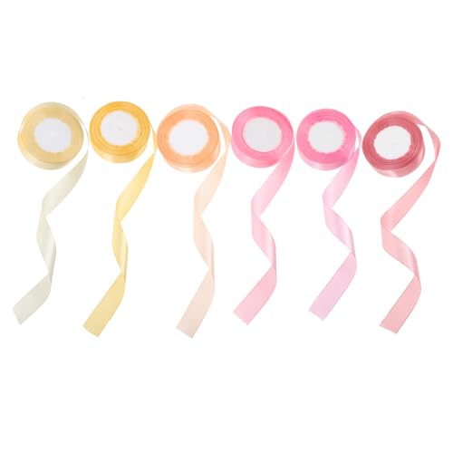 jojofuny 6 Rollen Breites Satinband Rosé Champagner Hellgold und Hochwertiges Geschenkband für DIY Projekte Hochzeiten und Dekorationen jojofuny 6 Rollen Breites Satinband Rosé Champagner Hellgold und Hochwertiges Geschenkband für DIY Projekte Hochzeiten und Dekorationen von jojofuny