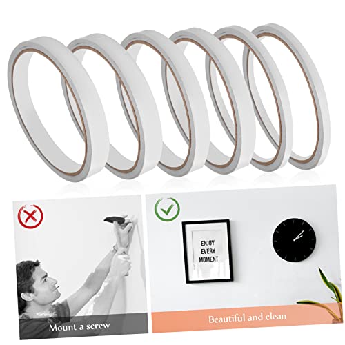 jojofuny 6 Rollen Doppelseitiges Klebeband Rolle mit Stark Klebend Vielseitig für Scrapbooking Basteln Fotoalbum Karte Büro und DIY Projekte von jojofuny