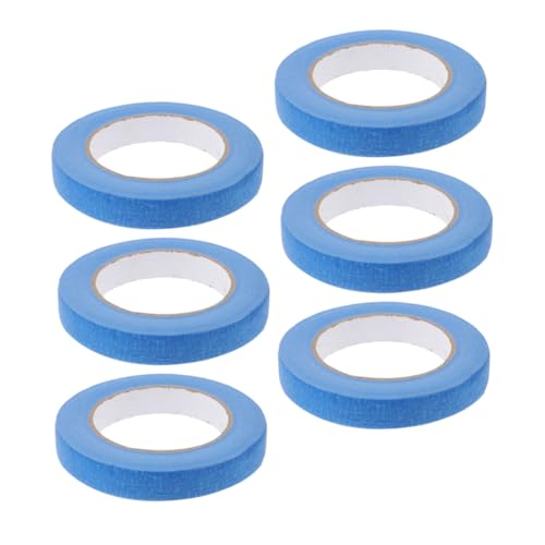 jojofuny 6 Rollen Klebeband malen Abdeckband zum Lackieren Wand bastelset basteln abklebeband Klebeband zum Dekorieren Maskierungsband Automobil Automobilzulieferer Malerband Papier Blau von jojofuny