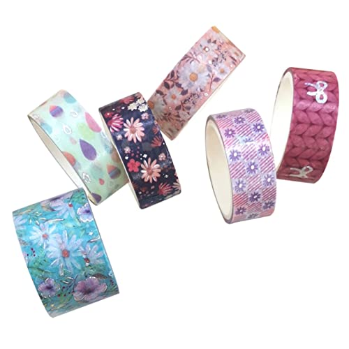 jojofuny 6 Rollen Selbstklebende Washi Tapes mit Blumenmuster Dekorative Klebebänder für Scrapbooking und Journaling Vielseitige Diy Bastelmaterialien von jojofuny