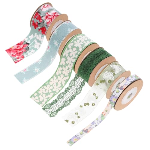 jojofuny 6 Rollen Spitze Geschenkband Wickelband Band Umwickeln Bowknot-gurt Packen Party-verpackungsband Packband Diy-bastelband Festival-packgurt Verpackungsband Für Polyester von jojofuny