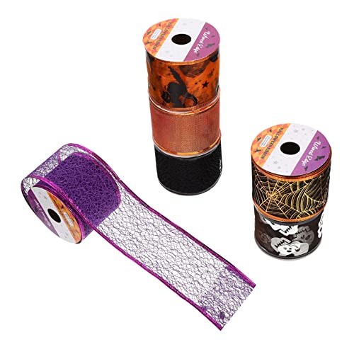 jojofuny 6 Rollen Teiliges Halloween Ripsband aus Formstabil und Langlebig für Geschenkverpackung Kranzherstellung DIY Bastelarbeiten und Partydekorationen von jojofuny