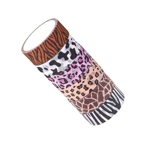 jojofuny 6 Rollen Tiermusteraufkleber Washi Tape Scrapbook-Washi-Tape Washi -Bänder Washi-Tape-Tier dekoratives Klebeband zum Basteln Band süß süßes Band tierisches Washi-Tape Papier von jojofuny