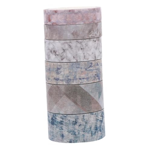 jojofuny 6 Rollen Washi Tape Set Dekoratives Klebeband für Kunsthandwerk Sicheres und Hochwertiges Material für Scrapbooking und Diy Projekte Einfache Handhabung und Abnehmbar von jojofuny