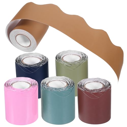 jojofuny 6 Rollen Wasserdichtes Dekorationspapier für Pinnwände Farbige Border Sticker im Wellenmuster für Klassenzimmer Türen und Fensterdekoration jojofuny 6 Rollen Wasserdichtes Dekorationspapier für Pinnwände Farbige Border Sticker im Wellenmuster für Klassenzimmer Türen und Fensterdekoration von jojofuny