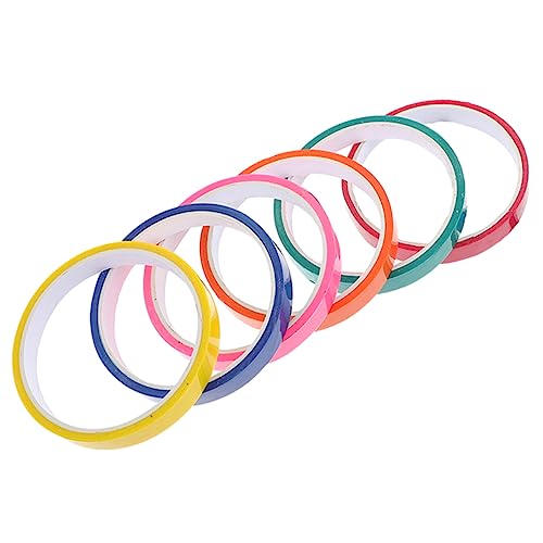 jojofuny 6 Rollen farbiges Band klebrig dekompressionsspielzeug dekompressions funierklebeband Abrollbares Klebeband tapenade tapes bunte Rollbänder Dekompressionsbänder Plastik von jojofuny