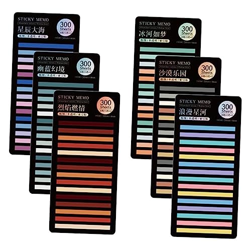 jojofuny 6 Sätze Selbstklebende Papier Seitenmarker Transparente Schmale Haftstreifen für Büro Schule und Zuhause Bunte Index Tabs Praktische Lesezeichen und Markierungshilfen Zufällige von jojofuny