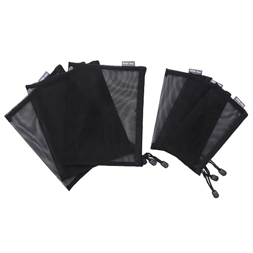 jojofuny 6 Stück Aktenhalter Tasche Für Aktenordner Zipper -dateibeutel Aktentasche Aus Mesh Schwarz von jojofuny