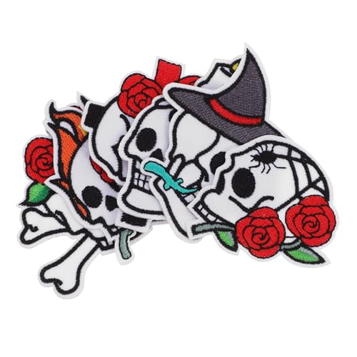 jojofuny 6 Stück Bestickte Halloween Aufnäher Skull Patch zum Aufbügeln Langlebige Punk Totenkopf Stickerei für Jacken Vielseitige DIY Kleidung Dekoration Robust und Farbintensiv jojofuny 6 Stück Bestickte Halloween Aufnäher Skull Patch zum Aufbügeln Langlebige Punk Totenkopf Stickerei für Jacken Vielseitige DIY Kleidung Dekoration Robust und Farbintensiv von jojofuny