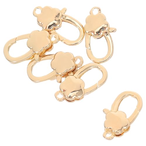 jojofuny 6 Stück Goldfarbene Blumen Lobster Verschlüsse aus Kupfer Verschleißfeste Schmuckkarabiner mit Blumendesign für DIY Armband Halsketten Schlüsselanhänger Zubehör jojofuny 6 Stück Goldfarbene Blumen Lobster Verschlüsse aus Kupfer Verschleißfeste Schmuckkarabiner mit Blumendesign für DIY Armband Halsketten Schlüsselanhänger Zubehör von jojofuny