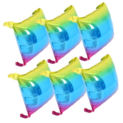 jojofuny 6 Stück Kleine Folienballons geburtstagsdekoration luftballons Ballondekoration Stabile Ballons Mehrere Ballons quadratische Folienballons quadratischer Ballon Aluminiumfolie von jojofuny