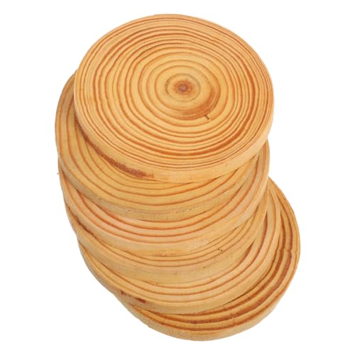 jojofuny 6 Stück Leere Runde Untersetzer Unbearbeitete Untersetzer Holz Zum Bemalen – Kreise Naturholz Zum Basteln Für Handarbeitsprojekte 109 X 11 Cm von jojofuny