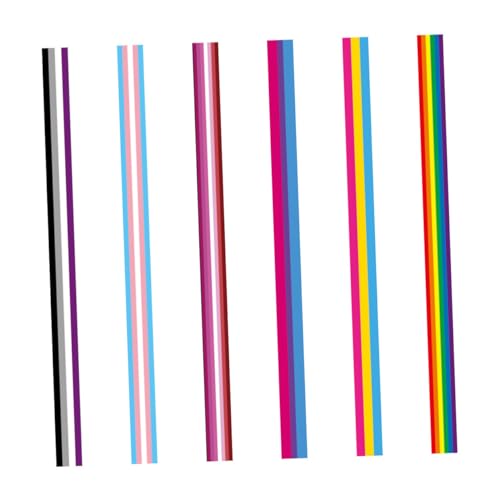 jojofuny 6 Stück Regenbogenflaggen Stirnband Pride Bastelband Regenbogenstreifenband Gay Pride Band Zum Basteln Von Regenbogenbändern Großem Band Dankeschön von jojofuny
