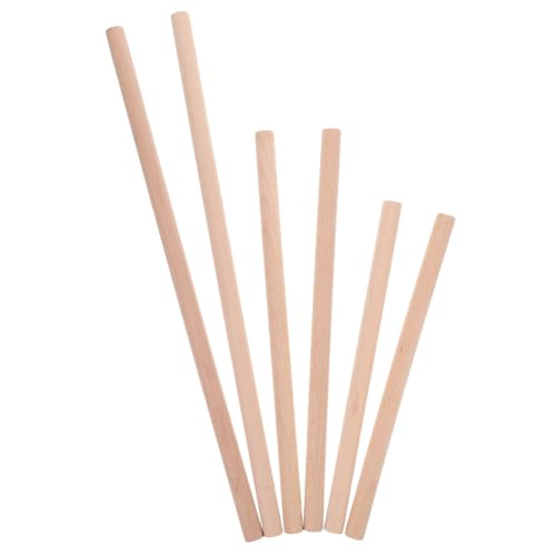 jojofuny 6 Stück Runder Stab Holzstäbe Zum Basteln Holzzweigstöcke Holzscheite Stöcke Zum Basteln Wickelwebwerkzeug Aus Holz Holzzweige Für Diy Holzblockblockstäbchen Holzstämme Beige Buche von jojofuny