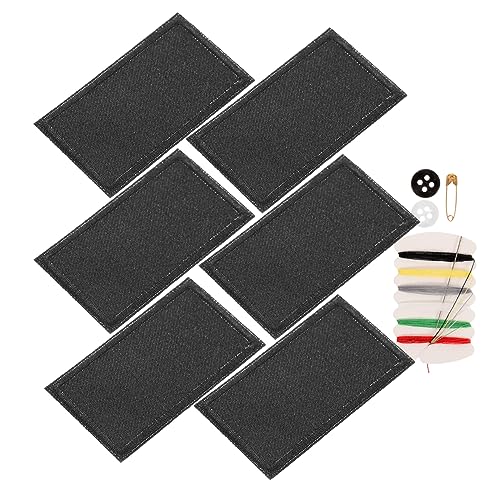 jojofuny 6 Stück Teiliges Bügelpatches für Kleidung Diy Applikationen Schwarze Patch zum Reparieren von Jeans Taschen und Mehr von jojofuny