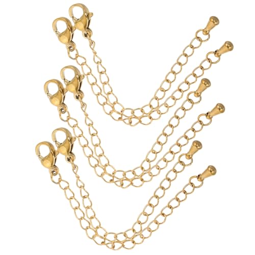 jojofuny 6 Stück Teiliges Edelstahl Schmuckzubehör mit Langlebigen Karabinerverschlüssen und Kettenverlängerungen für Flexible DIY Armband Halskettengestaltung Goldfarben jojofuny 6 Stück Teiliges Edelstahl Schmuckzubehör mit Langlebigen Karabinerverschlüssen und Kettenverlängerungen für Flexible DIY Armband Halskettengestaltung Goldfarben von jojofuny