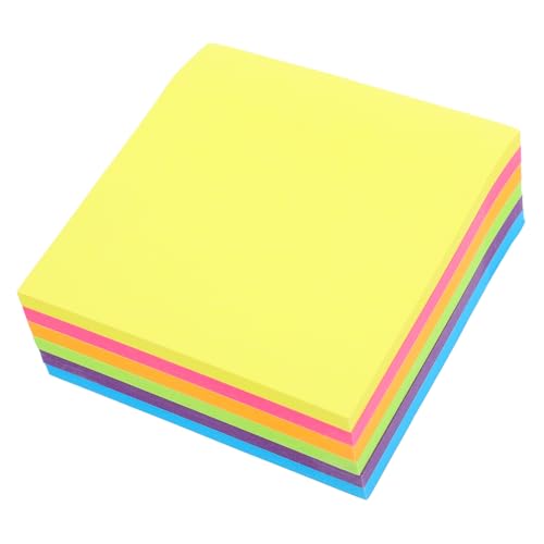 jojofuny 6 Stück Teiliges Fluoreszierende Haftnotizen Selbstklebende Bunte Notizzettel für Schule Büro Vielseitig Einsetzbar Leicht Beschreibbar Stark Haftend für Organisation und von jojofuny