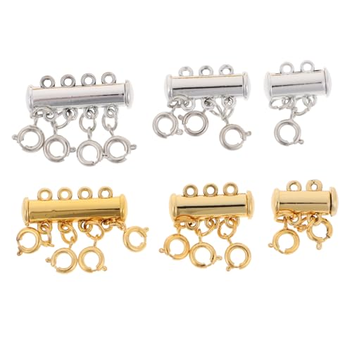 jojofuny 6 Stück Teiliges Multifunktions Magnetverschlüsse für Schmuck Mehrreihige Verschlüsse in Silber und Gold Starker Halt für Halsketten für Schmuckherstellung und DIY Armbänder jojofuny 6 Stück Teiliges Multifunktions Magnetverschlüsse für Schmuck Mehrreihige Verschlüsse in Silber und Gold Starker Halt für Halsketten für Schmuckherstellung und DIY Armbänder von jojofuny