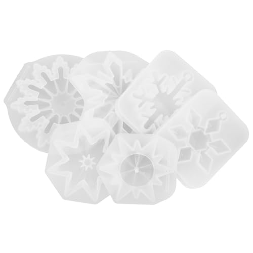 jojofuny 6 Stück Teiliges Silikon DIY Schneeflocken Mold für Weihnachtsdekoration Flexible Formen für Anhänger für Bastelprojekte und Epoxidharz Gießanwendungen von jojofuny