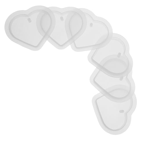 jojofuny 6 Stück Teiliges Silikon Herzformen für Resin Schmuckherstellung Flexible Schlüsselanhänger und Anhängermotive Langlebige Weiche Gießformen für Kreative DIY Accessoires für von jojofuny