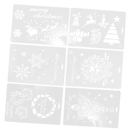 jojofuny 6 Stück Teiliges Wiederverwendbares Weihnachts Malschablonen aus Pet Lasergravierte Muster für DIY Kunst Home Christmas Decors Party Spray Schablonen Langlebig und Vielseitig jojofuny 6 Stück Teiliges Wiederverwendbares Weihnachts Malschablonen aus Pet Lasergravierte Muster für DIY Kunst Home Christmas Decors Party Spray Schablonen Langlebig und Vielseitig von jojofuny