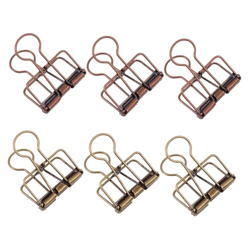 jojofuny 6 Stück Vintage Klammern Mittelgroße Antik Bronze Büroklammern für Notizen Dokumente und Organisation für Schule Büro und Zuhause von jojofuny