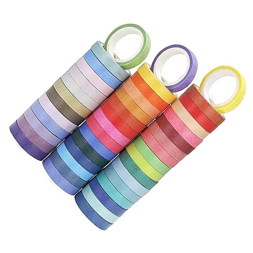 jojofuny 60 Rollen Washi Tape Set Bunte Diy Dekorationsbänder für Scrapbooking Notizbücher und Kunstprojekte Farbige Klebebänder mit Starker Haftung Leicht Abreißbar und Rückstandsfrei von jojofuny