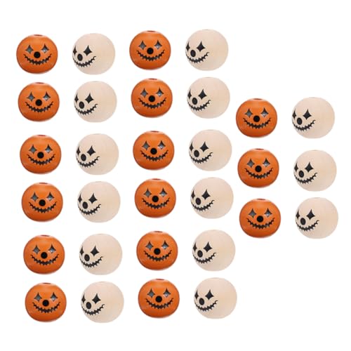jojofuny 60 Stück Holzperlen mit Halloween Muster Diy Bastelperlen für Anhänger und Dekoration für Feste und Kreative Projekte Orange Natur jojofuny 60 Stück Holzperlen mit Halloween Muster Diy Bastelperlen für Anhänger und Dekoration für Feste und Kreative Projekte Orange Natur von jojofuny