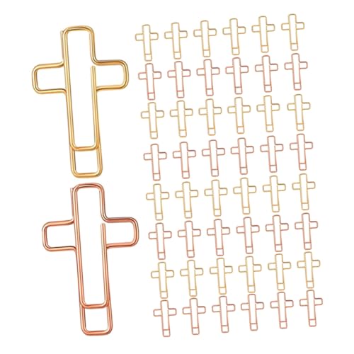 jojofuny 60 Stück Kleine Kreuz Büroklammern aus Metall Symbolische Lesezeichenclips für Bibelstudium und Christliches Journaling Leichte Organisationshilfen für Schule Büro und Zuhause Gold von jojofuny