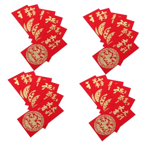 jojofuny 60 Stück Teiliges Chinesische Rote Umschläge Jahr Des Pferdes Traditionelle Papierumschläge für Neujahrsfest Symbolische Glücksgeldumschläge Langlebig für Festlichkeiten und von jojofuny