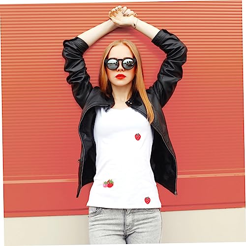 jojofuny 60 Stück Teiliges Erdbeer Aufnäher zum Aufbügeln Bestickte Applikationen für DIY Kleidung Vielseitige Fruchtige Patches für Jeans Schuhe Bastelarbeiten und Textildekoration von jojofuny