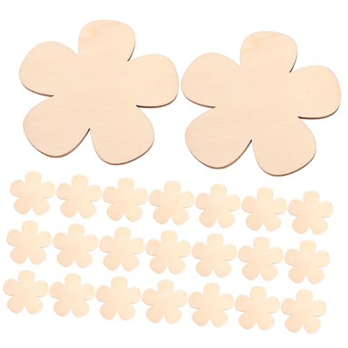 jojofuny 60 Stück Teiliges Hängende Holzblumen Anhänger aus Unbehandeltem Holz Blanke Holzscheiben für DIY Basteln Wiederverwendbare Glatte Holzstücke in Blumenform für Kreative Dekoration von jojofuny