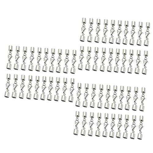 jojofuny 60 Stück Teiliges Lederband Verschluss Lobster Clasp Loch Schmuck Verschluss für Armband Halskette DIY Schmuckherstellung Robust Langlebig Einfach zu Bedienen von jojofuny