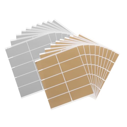 jojofuny 600 Stück DIY Scratch Off Sticker Rechteckige Rubbelaufkleber Gold Silber Metallic Finish zum Verbergen von Nachrichten für Überraschungen Belohnungen Gender Reveal und Partyspaß von jojofuny