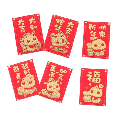 jojofuny 60Stücke Chinesische Neujahr Umschläge im Cartoon Design Rote Glücksumschläge für Jahr Schlange Festliche Geldgeschenke für Mondneujahr Traditionelle Deko für Familie von jojofuny
