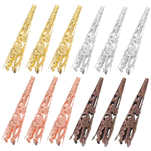 jojofuny 60Stücke Perlenkappen Trompetenblütenform Bastelkegel für DIY Schmuckherstellung Stabile Metall Abstandskappen für Armbänder und Vielseitig Einsetzbar von jojofuny