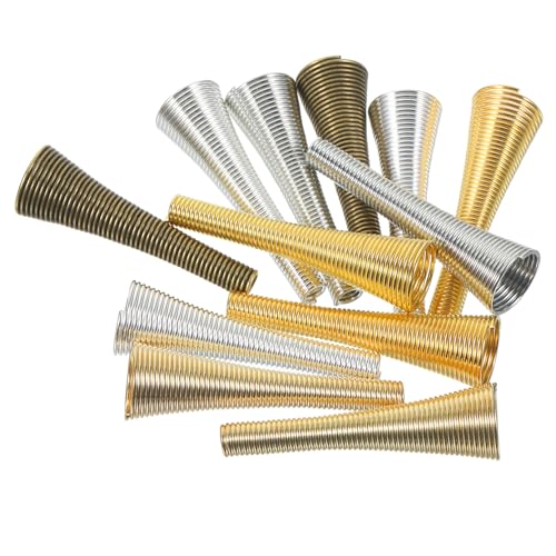 jojofuny 60Stücke Perlenkappen für DIY Schmuckherstellung Leichte Metallische Kegelperlenkappen für Armbänder und Bastelprojekte für von jojofuny