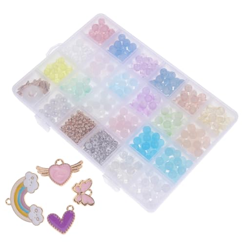 jojofuny 670Stücke DIY Schmuckperlen Hochwertige Acryl und Glasperlen für Herstellung von Halsketten Armbändern und Ohrringen Bastelprojekte von jojofuny
