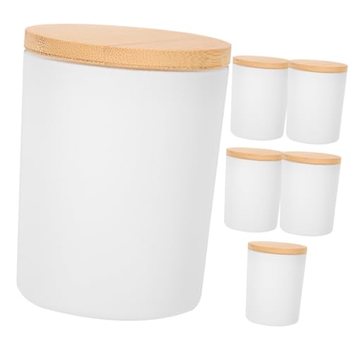 jojofuny 6Sätze Kerzengläser mit Bambusdeckel Leere Kerzenbehälter für DIY Aromakerzen Kosmetik und Tees Elegantes Design für Hochzeiten und Partys jojofuny 6Sätze Kerzengläser mit Bambusdeckel Leere Kerzenbehälter für DIY Aromakerzen Kosmetik und Tees Elegantes Design für Hochzeiten und Partys von jojofuny
