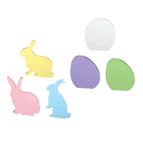 jojofuny 6Stücke Holzornamente für Ostern Gestuftes Tablett Dekorationsset mit Hasen und Eiern Tischdekoration und Heimdekoration an Feiertagen jojofuny 6Stücke Holzornamente für Ostern Gestuftes Tablett Dekorationsset mit Hasen und Eiern Tischdekoration und Heimdekoration an Feiertagen von jojofuny