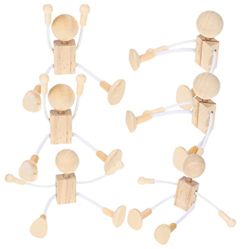 jojofuny 6Stücke Unvollendete Holzpuppen DIY Malset für Holzfiguren zum Bemalen Glatte Oberfläche für Handwerk und Bastelprojekte Fördert Kreativität und Fantasie jojofuny 6Stücke Unvollendete Holzpuppen DIY Malset für Holzfiguren zum Bemalen Glatte Oberfläche für Handwerk und Bastelprojekte Fördert Kreativität und Fantasie von jojofuny
