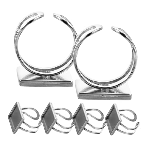 jojofuny 6Stücke Verstellbare Ringrohlinge für Schmuckherstellung DIY Ringbasen für Designs Lünettenringhalter für Persönlichen Schmuck für Anlässe von jojofuny